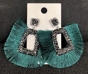 Express Earrings Rhinestone Bohemian Tassel Fringe Earrings Women’s Jewelry - Picture 1 of 4