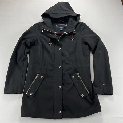 Tommy Hilfiger Anorak Chaqueta de Primavera Para Mujer’s S Negro Repelente al Agua TW8MP384 Foto 1 de 4