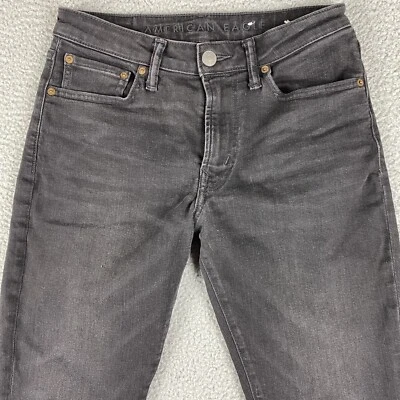 Pantalones de mezclilla American Eagle para hombre 29x30 negros ajustados Next Level Flex Whiskers grunge Foto 1 de 4