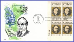 USA4 #1405 U/A COVER CRAFT FDC PB4 Edgar Lee Masters - Bild 1 von 1