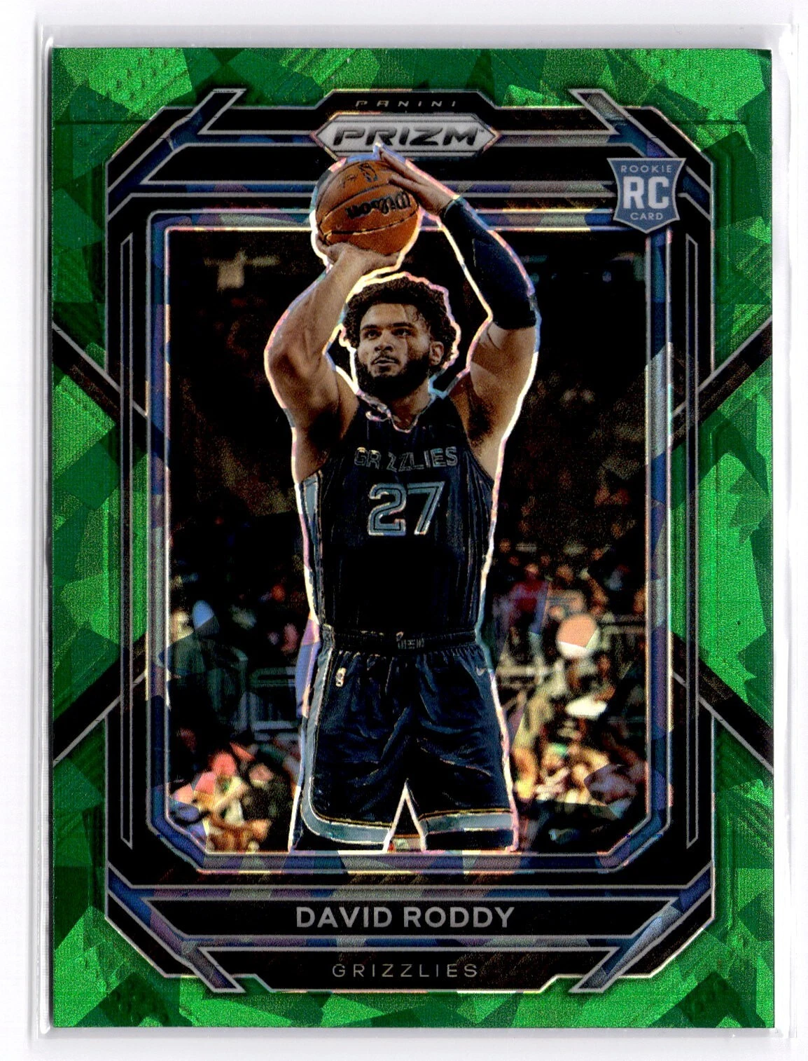 2022-23 Panini Prizm Green Cracked Ice David Roddy #261 RC Memphis Grizzlies