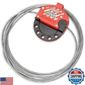 TRADESAFE Lockout Tagout Adjustable Cable Lock - 10 ft Steel Cable Lock with  - Picture 1 of 5