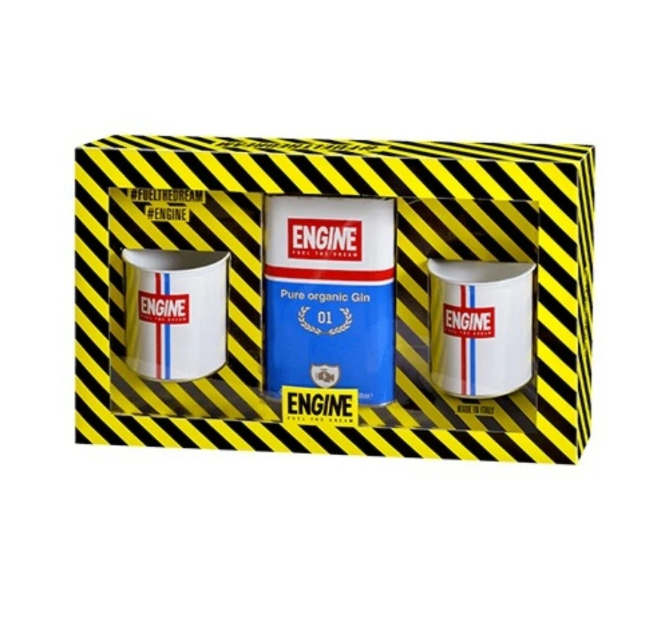 KIT ENGINE Two Stroke Gin ENGINE 42° cl 50  + 2 Bicchieri  - Immagine 1 di 1