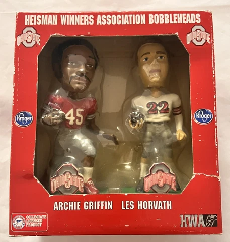 *NEW Ohio State University OSU Heisman Bobbleheads Archie Griffin & Vic Horvath Cover