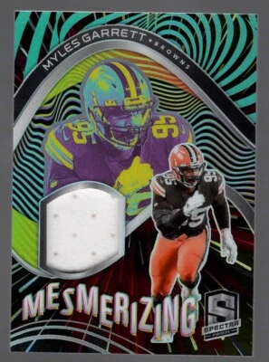 2021 Myles Garrett Spectra Football Memerizing Game Used Swatch /75 Browns ME-MG - Image 1 of 2