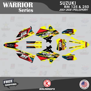 Graphics Kit for SUZUKI RM125 250 2001-08 POLISPORT RESTYLE Warrior-Red - Picture 1 of 6