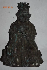 FIGURINA IN OTTONE TEMPIO NEPAL, INSOLITA PROVA DEL 1900 7" - Foto 1 di 3