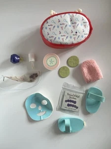 American Girl Doll Spa Treatment Kit Complete- Bag, Nail Decals, Cucumbers, ETC - Picture 1 of 6
