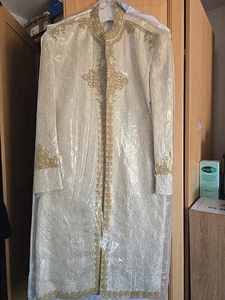 Men Sherwani India Wedding suit 42C 44L - Picture 1 of 7