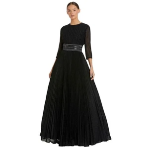 Mac Duggal Dress 30700 Black Shimmering Pleated A-Line Gown Size 4 NWT $498 - Picture 1 of 9