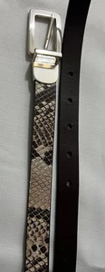 Cinturón Coldwater Creek Talla M Reversible Cuero Reptil Forro Superior Poliuretano - Imagen 1 de 9
