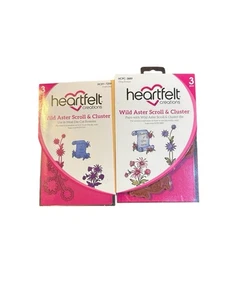 Heartfelt Creations Wild Aster Scroll & Cluster Cling Stempel/Stanzenset - Bild 1 von 2