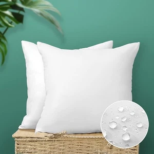 Outdoor Throw Pillow Inserts - Pack of 2 Water Resistant Cushion Inner Pads f... - Picture 1 of 9