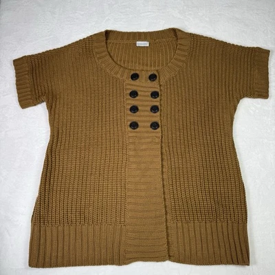 Cardigã suéter Soft Surroundings plus 3X mistura de lã pescador peito duplo - Imagem 1 de 4