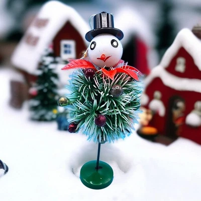 Muñeco de nieve adorno Hong Kong plástico pino bola cuerpo cuello de pascua sombrero de copa Foto 1 de 4