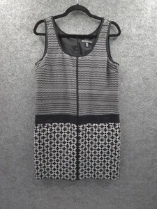 Adrianna Papell Shift Dress Womens 12 Sleeveless Round Neck Pockets Black Lined - Picture 1 of 13
