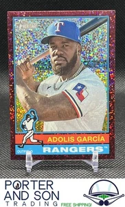Adolis García 2025 Topps Heritage Burgundy Sparkle Refractor #308 Rangers - Picture 1 of 2