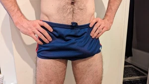 Speedo Men Solid Poly Drag Training Swim Trunk Suit Brief Blue Red 30 - Picture 1 of 2