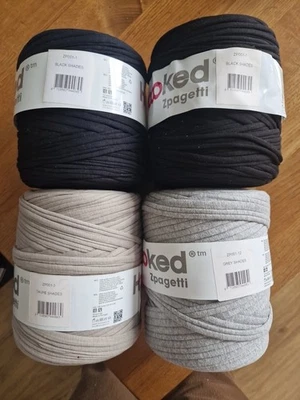 Textilgarn ZPAGETTI  Sparset 4x 120 m-Rollen, schwarz 2x, taupe 1x, grau 1x, Neu - Bild 1 von 4