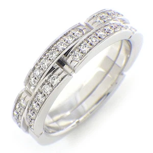 Cartier Ring Maillon Panthere Wedding Band 2 Row Pave Diamond 750WG #50 US5.25 - Picture 1 of 10