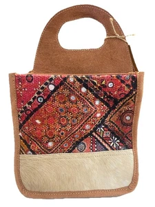 Clea Ray Upcycled Canvas Bag NWT Southwestern Boho Equestrian Durable Country - Picture 1 of 12