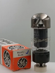 GE 6CA7 EL34 NOS NIB Top Dual Slant Disc Getter Grey Plate Serious Tubes D763 - Picture 1 of 4