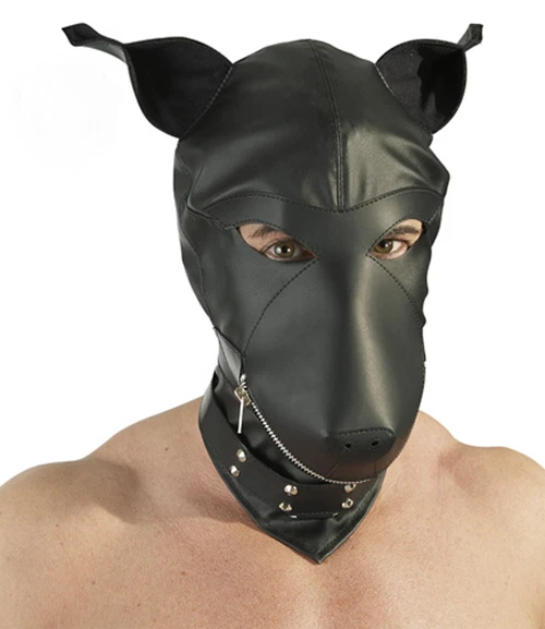 Hund Maske Dog Mask Hood Kopfmaske Leder-Imitat NEU  - Bild 1 von 1