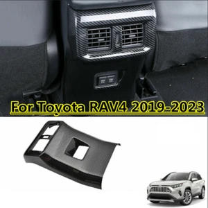 Carbon Fiber Style Rear Seat Air Vent Cover Trim Decor For Toyota RAV4 2019-2023 - Picture 1 of 7