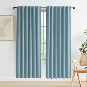 2 Panels Full Blackout Door Curtains for Doorway 80 Inches Long, Heat and Full L - Picture 1 of 8