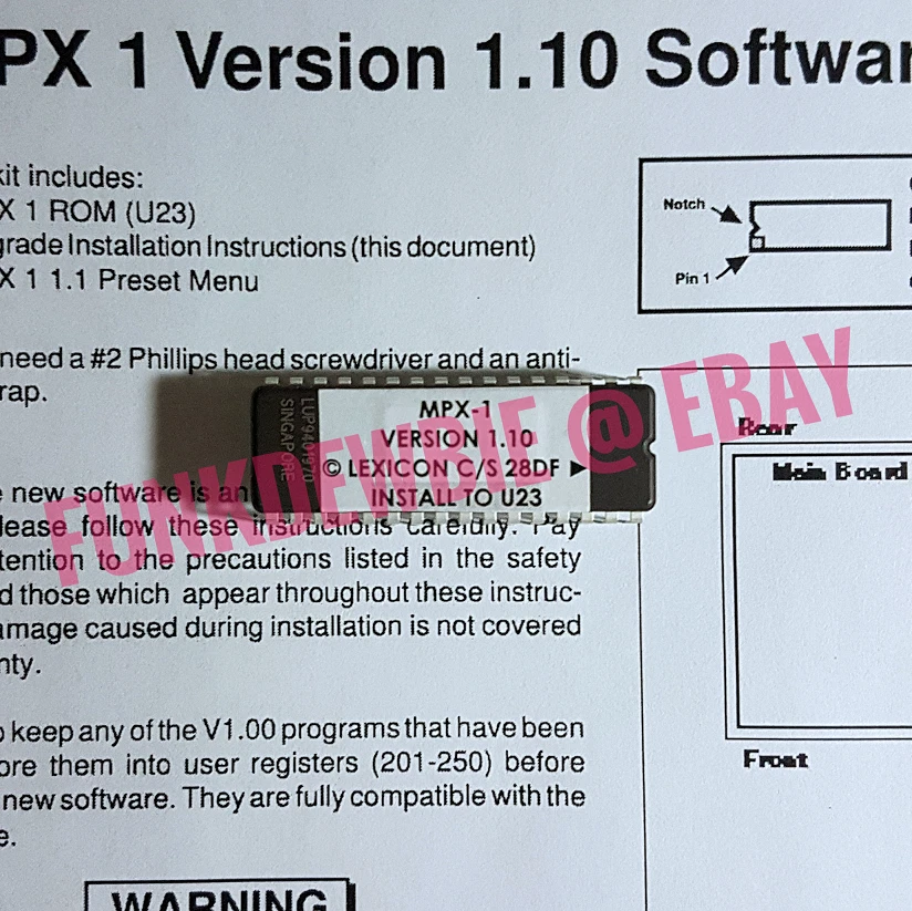 Lexicon MPX 1 OS v1.10 EPROM Firmware Upgrade KIT / Brand New ROM Update Chip - Image 1 of 2