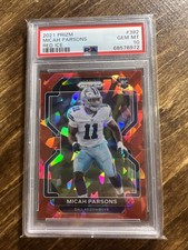2021 Micah Parsons Panini Prizm #382 Red Ice Rookie PSA 10
