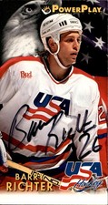 Barry Richter Signed 1993/94 Fleer Power Play Card #514 USA Hockey