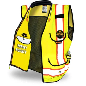 KwikSafety GODFATHER ANSI Class 2 Cushion Collar Multi-Pocket Safety Vest - Picture 1 of 49