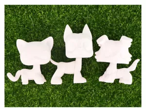 3 LPS weiße Basen individuelle Dogge kurze Haare Collie Figur Spielzeug Kinder Geschenk süß - Bild 1 von 3