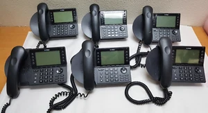 Lot of (6) Mitel IP480G VoIP Black Business Desk Phone with Stand and Handset - Picture 1 of 8