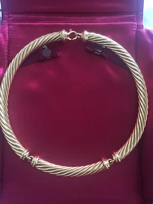 David Yurman 18K Yellow Gold Cable Necklace 9mm HEAVY 94.3 Grams - Image 1 of 4