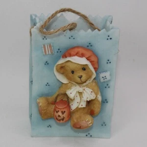 Bolso de cerámica vintage azul de Halloween Bear en Bonnett ENESCO 1995 Priscilla Hillman - Imagen 1 de 7