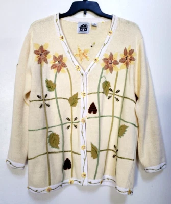 Cárdigan para mujer Storybook Tejidos Buzzin Para Botón Sol Primavera Verano Tema Talla 1X Foto 1 de 4