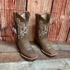 Women's Western Rodeo Square Toe Cowgirl Boots Leather Botas de Dama 1551