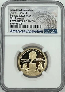 2024 S PROOF AMERICAN INNOVATION MAINE BERNARD LOWN NGC PF70 FIRST RELEASES F07 - Picture 1 of 2