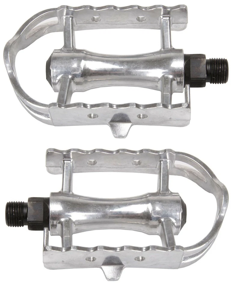 Pedales Retro Clásicos Bicicleta de Carretera Cuerpo de ALUMINIO, Jaula de ALUMINIO Eje 9/16" Par - Imagen 1 de 1