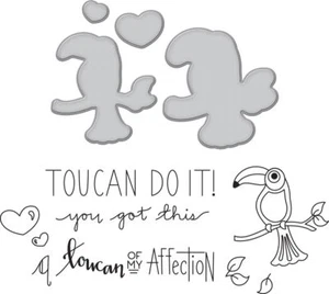 Spellbinders Stamp & Die Cut Set Friends Of A Feather Toucan Debi Adams SDS-126 - Picture 1 of 5