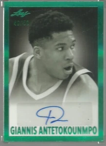 Giannis Antetokounmpo 2022 Leaf Memories Basketball GREEN Auto Autograph #46/50 - Picture 1 of 1