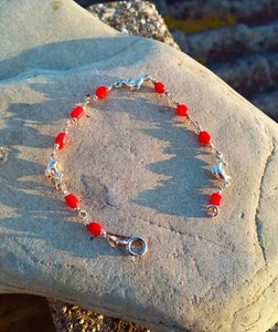 🔥Bracciale Corallo rosso di Sardegna naturale argento 925 placcato oro - Foto 1 di 4