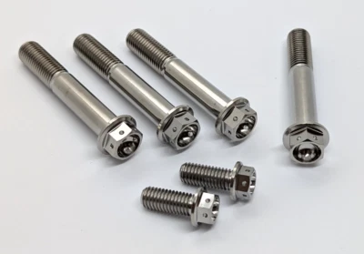 Aprilia RSV1000 Titanium drilled brake caliper bolts full Set 04-08 Ti race spec - Image 1 of 4