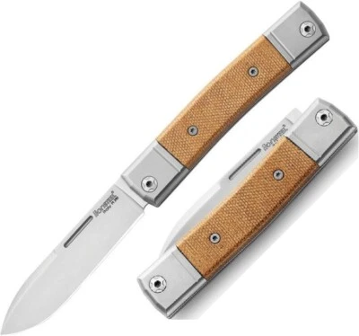 LionSTEEL BestMan BM2 Folding Knife 2.88" Bohler M390 Steel Blade Micarta Handle - Image 1 of 3
