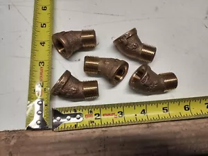 (Pack of 5) Legend Valve 310-063NL 1/2'' Threaded Cast Bronze 45° Street Elbows - Picture 1 of 2