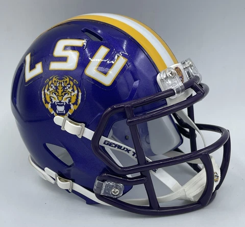 CUSTOM RIDDELL SPEED MINI FOOTBALL HELMET - LSU TIGERS Cover