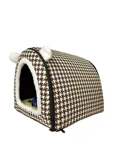 2 Ways To Use Pet Dog Bed / House w/Removable Mat Bedding Washable Size.M - NWOT - Picture 1 of 12
