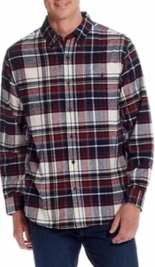 Weatherproof Vintage Men's Long Sleeve Flannel Shirt Red Plaid Size Medium NEW - Picture 1 of 6